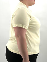 Womens Size XL Petite Yellow T-Shirt by Bon Worth with Flower Embroidery on Front - RealThreads